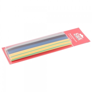 SWA SP19EU Handi-Box EU Type Multicolour 2:1 Shrink Ratio LS0H Heatshrink Pack With 3 x Lengths Each Of Black, Blue, Brown, Green/Yellow & Grey Heatshrink Length: 250mm | Width: 19.1mm