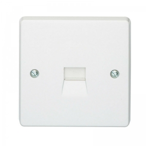 Crabtree 7284 Capital White Moulded Single BT Secondary Slave Telephone Socket