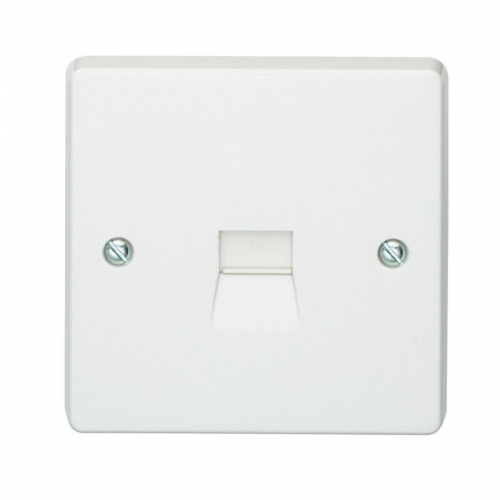 Crabtree 7284 Capital White Moulded Single BT Secondary Slave Telephone Socket
