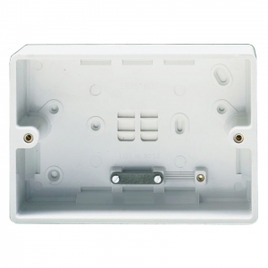 Crabtree 9052 Capital White Moulded 2 Gang Surface Mounting Box With Cable Clamp Depth: 45mm