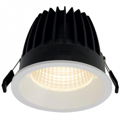 Ansell Lighting AULED150DHP/M3 Unity150DHP White Emergency Round LED Compact Commercial Downlight With Anodised Reflector & Cool White LEDs IP44 41W