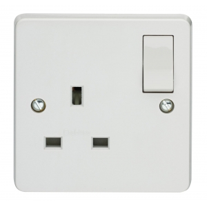 Crabtree 4304 Capital White Moulded 1 Gang Single Pole Switched Socket 13A