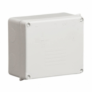 Wiska 817LH WIB3 Light Grey Thermoplastic Surface Mount Sealed Weatherproof Junction Box With Smooth Sides IP65 L: 160mm | W: 145mm | D: 84mm