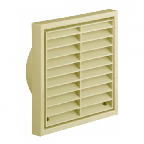 Manrose 1152CS Cotswold Stone Fixed Louvre 100mm/4" Wall Grille With 100mm Ø Spigot Height: 140mm | Width: 140mm