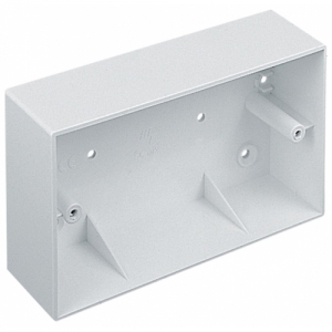 Marshall Tufflex MSSB23WH White 2 Gang Plain Surface Mounting Box With Square Corners Without Knockouts Depth: 44mm