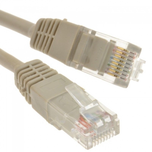Future Networks PL5E1MGY Grey CAT5e RJ45 UTP Patch Lead With Moulded Strain Relief Boots Length: 1m