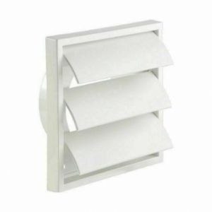Manrose 1162W White Gravity Shutter 100mm/4" Wall Grille With 100mm Ø Spigot Height: 140mm | Width: 140mm
