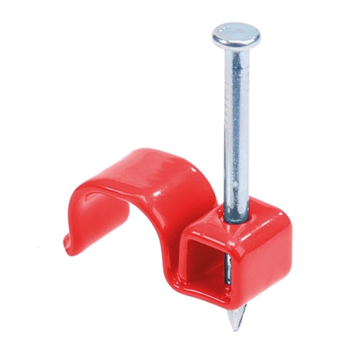 SWA FFNCR9R Firefly Red Metal Fire Resistant Round Cable Clips For Fire-Rated Cables (Pack of 100) 9mm