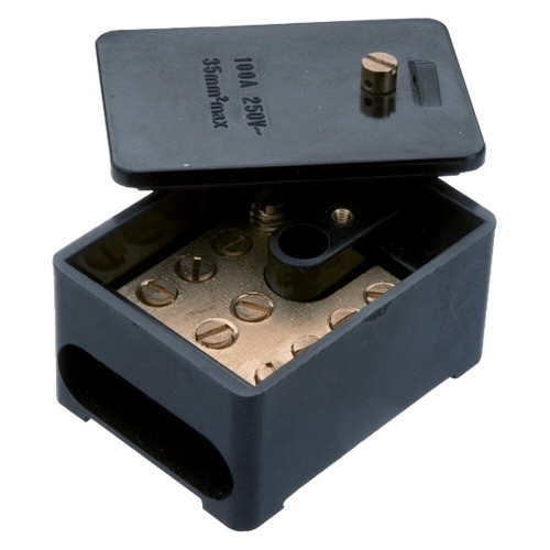 Niglon N347/38 Black Insulated Single Pole (5 x 35mm²) Henley Connector Block 100A
