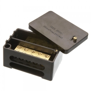 Niglon N345/19 Black Insulated Double Pole (5 x 35mm² & 5 x 35mm²) Henley Connector Block 100A