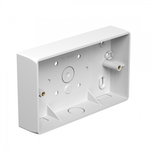Marshall Tufflex MSSB94WH White 2 Gang Universal Mounting Box With Radius Corners & Knockouts Depth: 32mm
