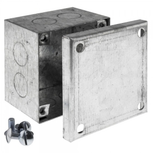 Deligo AB303020 Pre-Galvanised Adaptable Box With Knockouts Height: 75mm | Width: 75mm | Depth: 50mm