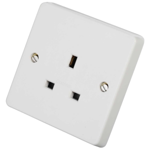 Crabtree 7255 Capital White Moulded 1 Gang Unswitched Socket 13A