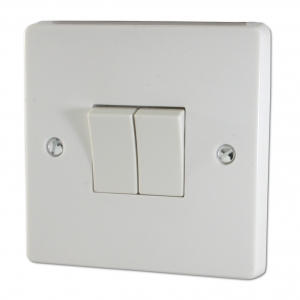 Crabtree 4172 Capital White Moulded 2 Gang 2 Way Plateswitch 10Ax