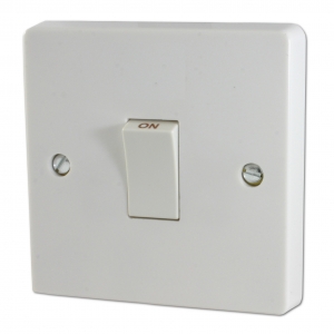 Crabtree 4015 Capital White Moulded Double Pole Control Switch 20A