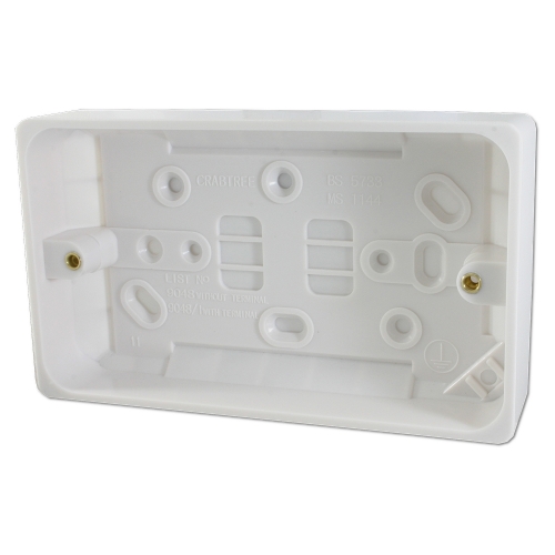 Crabtree 9048 Capital White Moulded 2 Gang Surface Mounting Box Depth: 29mm