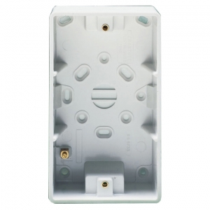 Crabtree 9053 Capital White Moulded 2 Gang Surface Mounting Box For Shaver Socket Depth: 49mm