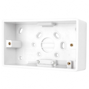 Crabtree 9054 Capital White Moulded 2 Gang Surface Mounting Box For Slimline Cooker Control Units Depth: 45mm