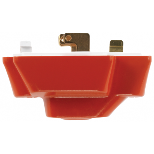Hager P64AX/R Klik Red 4 Pin Plug  With Cord Grip & Cover 6A Height: 57mm | Width: 35mm | Depth: 44mm