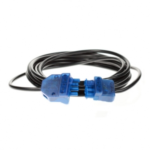Scolmore CT805 Flow Black 5m 0.75mm² Black PVC Extension Lead With 4-Pin CT205 Male + Female Connectors 20A 240V