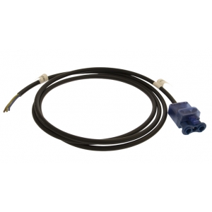 Scolmore CT732 Flow Blue Single 3 Pole Pre-Wired CT105M Connector With 2m 0.75mm² Black Low Smoke Zero Halogen LSZH Lead 20A