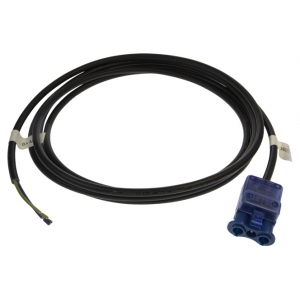 Scolmore CT733 Flow Blue Single 3 Pole Pre-Wired CT105M Connector With 3m 0.75mm² Black Low Smoke Zero Halogen LSZH Lead 20A