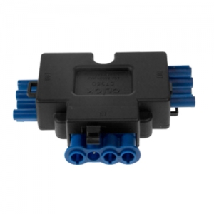 Scolmore CT350 Flow Black 4 Pole 1-in-2-out Splitter Connector 20A 240V