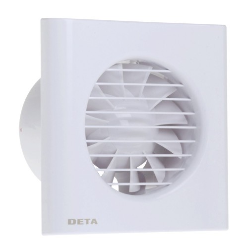 Deta 4601-PACK (Pack of 4) White Single Speed Axial Extractor Fan With Adjustable Timer IP24 240V Height: 150mm | Width: 150mm | Spigot DiaØ : 100mm
