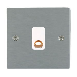 Hamilton Litestat 84COW Sheer Satin Steel Flatplate Screwed Flex Outlet Frontplate With White Insert 20A