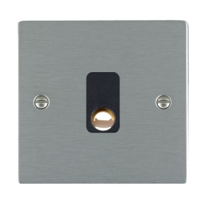 Hamilton Litestat 84COB Sheer Satin Steel Flatplate Screwed Flex Outlet Frontplate With Black Insert 20A