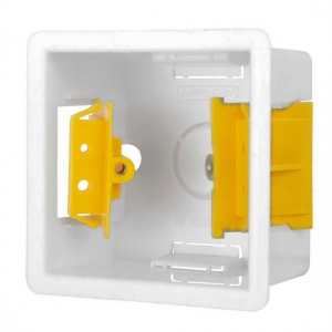 Appleby SB632 White Thermoplastic 1 Gang Dry Lining Mounting Box With Adjustable Lugs Depth:47mm