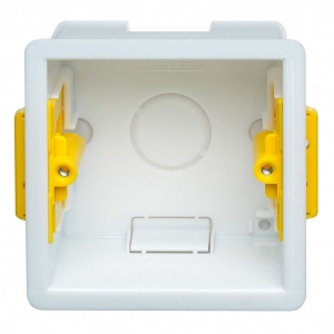 Appleby SB632-PACK (Pack of 10) White Thermoplastic 1 Gang Dry Lining Mounting Box With Adjustable Lugs Depth:47mm
