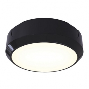 Ansell Lighting ADLED1/BV/CCT Delta Black All Polycarbonate Round CCT LED Bulkhead With Colour Selectable LEDs, Opal Diffuser & Optional Trim Attachment IP65 6W 628Lm - 670Lm 240V Dia Ø: 200mm | Proj: 65mm