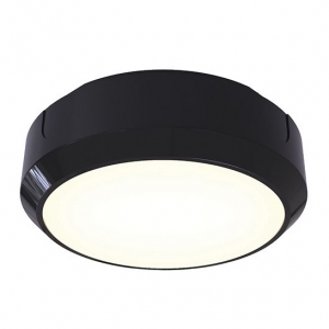Ansell Lighting ADLED2/BV/CCT Delta Black All Polycarbonate Round CCT LED Bulkhead With Colour Selectable LEDs, Opal Diffuser & Optional Trim Attachment IP65 14W 1190Lm - 1271Lm 240V Dia Ø: 260mm | Proj: 65mm