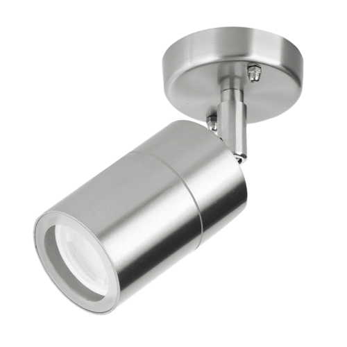 Aurora Lighting EN-WL1SS WallE IP44 Stainless Steel Adjustable GU10 Wall Light - Requires Lamp 35W