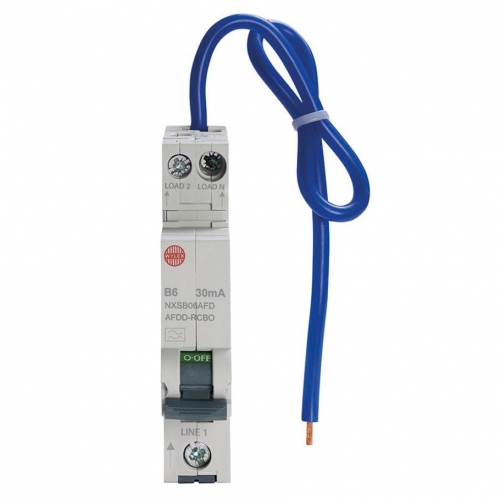 Wylex NXSB20AFD NXSB 1 Module Single Pole and Neutral B Curve Combined Arc Fault Detection Device AFDD With RCBO 6A 6kA 30mA