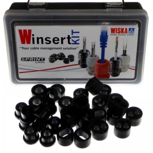 Wiska WINSERTKIT Sprint 33 Piece Cable Gland Sealing Insert Kit In Plastic Case For Installation Of Metal 18th Edition Consumer Units