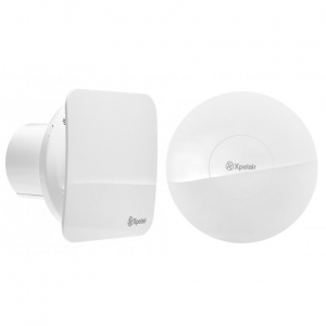 Xpelair C4TSR 078346 Contour C4 White Simply Silent 2 Speed Axial Fan With Adjustable Timer & Round + Square Interchangeable Fascias IPX4 240V Spigot DiaØ : 100mm