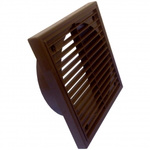 Manrose 1192B Brown Fixed Louvre 150mm/6" Wall Grille With 150mm Ø Spigot Height: 180mm | Width: 180mm