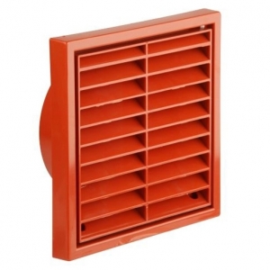 Manrose 1192T Terracotta Fixed Louvre 150mm/6" Wall Grille With 150mm Ø Spigot Height: 180mm | Width: 180mm