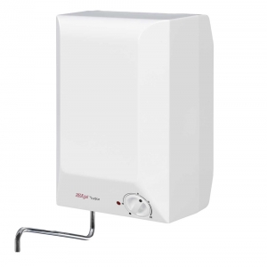 Zip T4OB5 Tudor 4 White Oversink Single Point Of Use Open Outlet Vented Water Heater With Adjustable Temperature Control & Frost Protection 5 Litres 2kW 240V Height: 390mm | Width: 225mm | Depth: 215mm