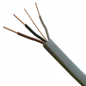 Prysmian 6243YH1GRY100 BASEC Approved 6243Y Grey Three Core & Earth Cable 1.0mm 100m Reel