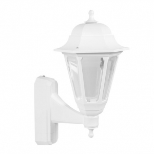 ASD Lighting CL/WK4LED600 White All Polycarbonate LED Coach Lantern With Cool White 4000K LEDs & Opal Diffuser IP44 8W 380Lm 240V Height: 417mm | Width: 170mm | Proj: 273mm