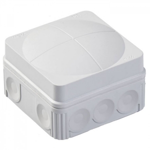 Wiska 10060522 COMBI® 108 Grey Polypropylene Weatherproof Junction Box With 10 Self Sealing Cable Inlets Without Terminals IP66 400V L:76mm | W:76mm | D:51mm