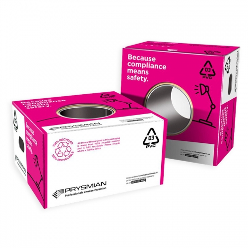 Prysmian 6242YH1GRY50 BASEC Approved 6242Y Grey Twin & Earth Cable 1.0mm 50m Reel