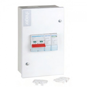 Hager VA4T2SDSPD Design Enclosed Type II Surge Protection With 100A Isolator Switch Height: 187mm | Width: 115mm | Depth: 87.5mm