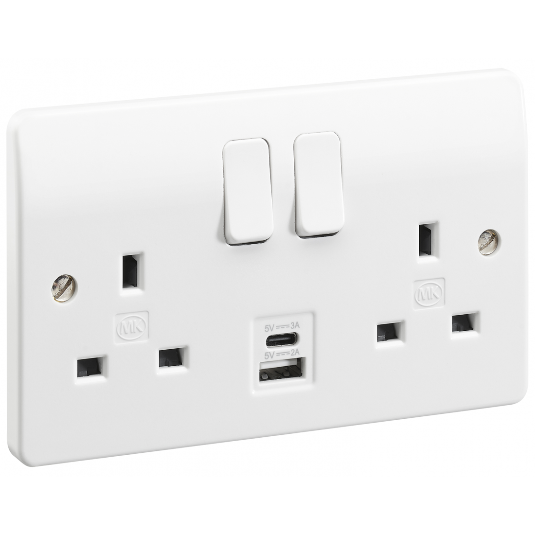 Mk double socket with usb