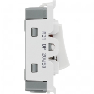 BG Electrical R31 Nexus Grid White 1 Module Double Pole Grid Switch With Neon 20AX