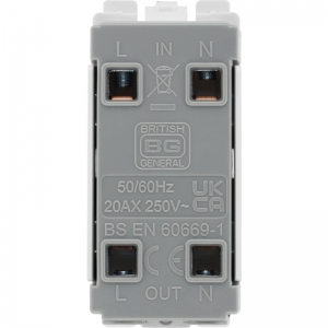 BG Electrical R31 Nexus Grid White 1 Module Double Pole Grid Switch With Neon 20AX
