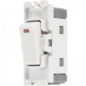 BG Electrical R31 Nexus Grid White 1 Module Double Pole Grid Switch With Neon 20AX